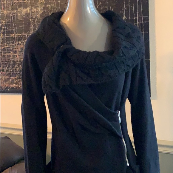 Siste’s Italian Wool Blend Asymmetrical Knit Coat - Picture 2 of 15